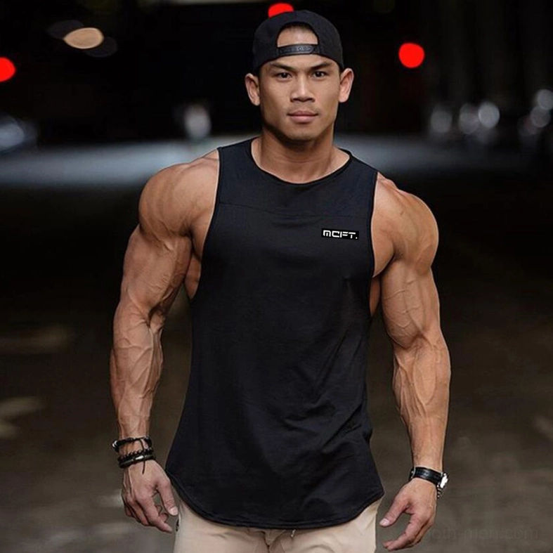 Premium cotton gothic tank top for men front full-body shot