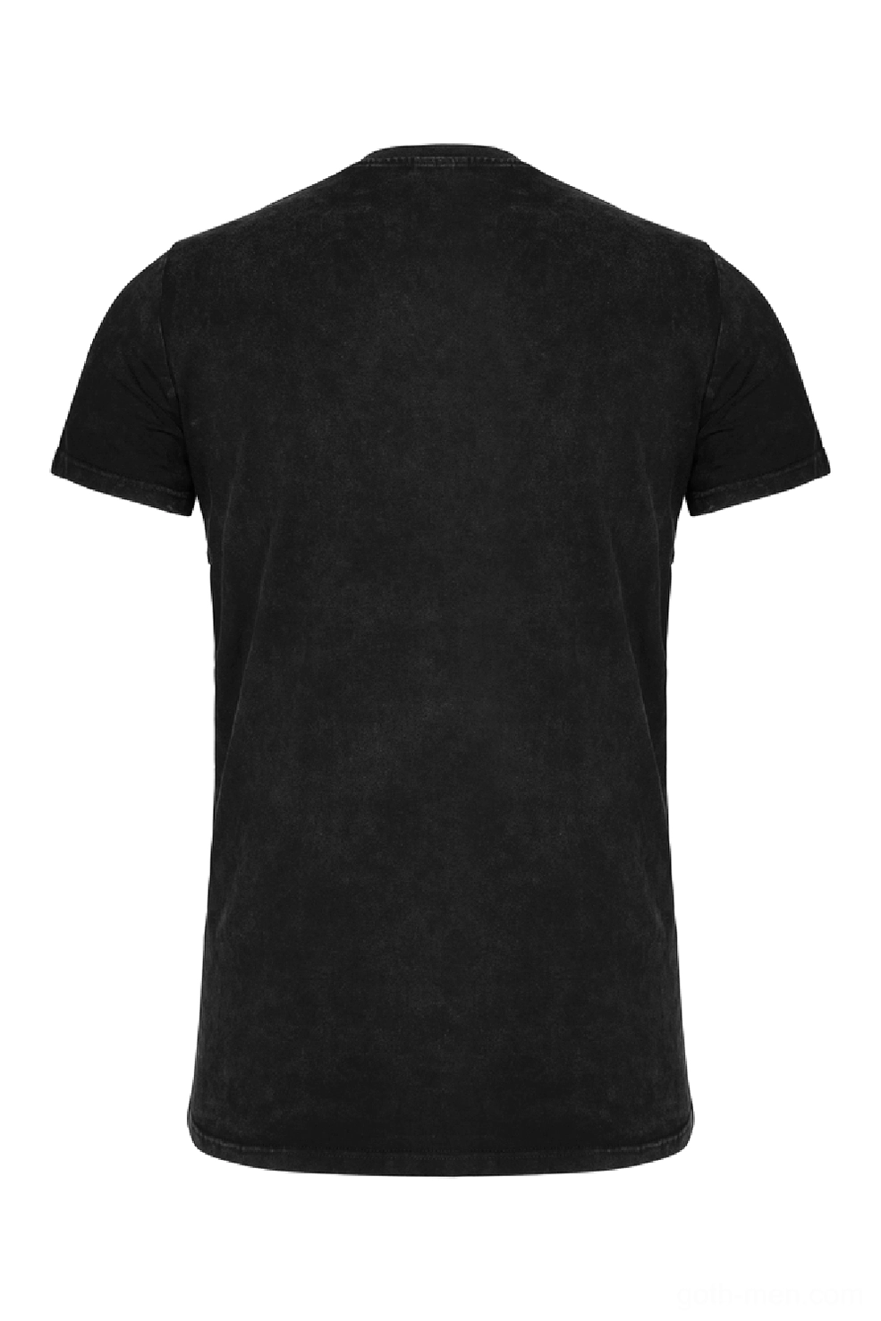 Rear flat lay gothic t-shirt showing plain black back design without front decorative details