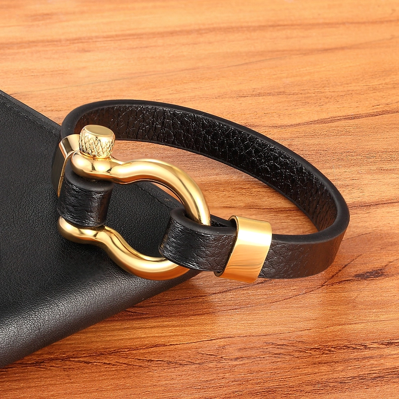 Gothic circle toggle leather bracelet collection - multiple color options in minimalist dark aesthetic