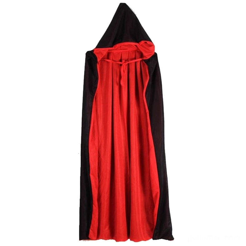 Gothic vampire cape back panel detail showing matte black fabric texture and structured collar design
