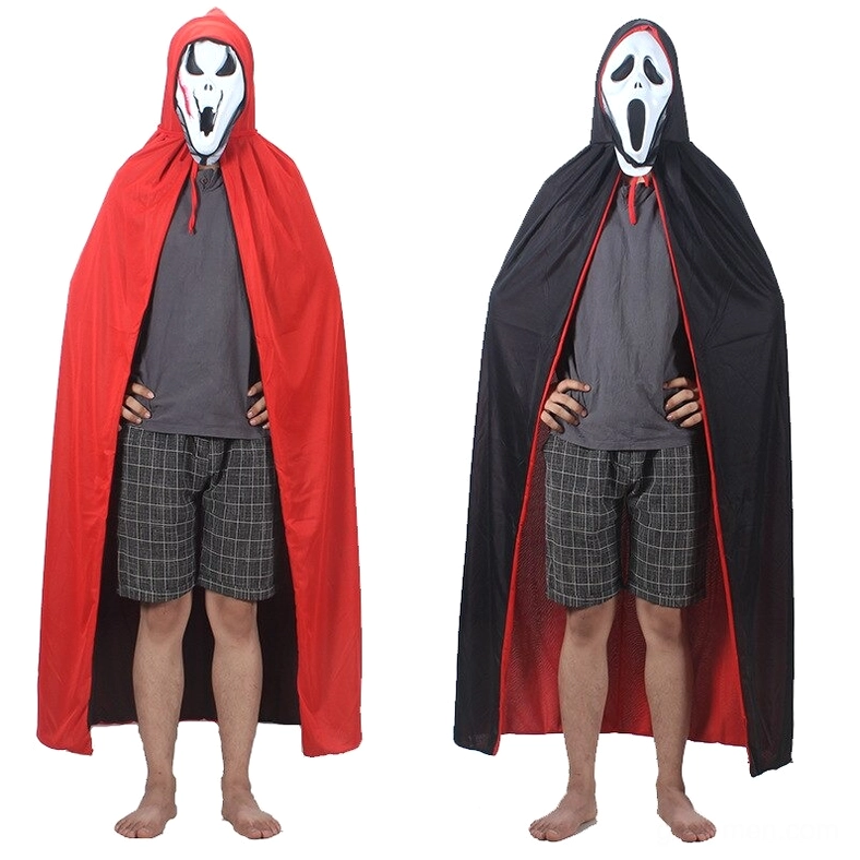 Gothic vampire cape front styling showcase with red interior lining visible against dark outfit