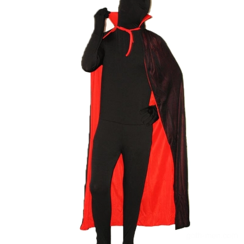 Gothic vampire cape worn styling demonstration showing partial side view with dramatic drape