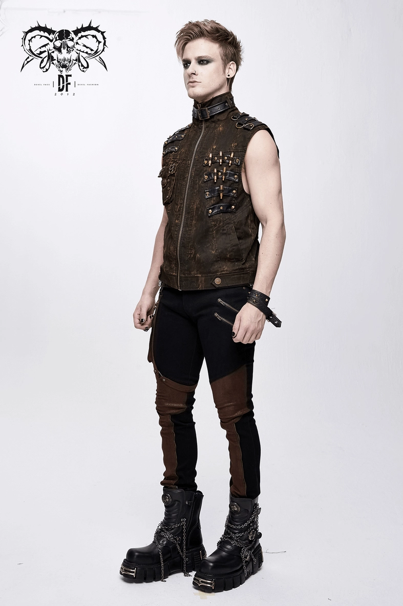 Gothic waistcoat detail showing lace eyelet back, drawstring adjustment, and corset features