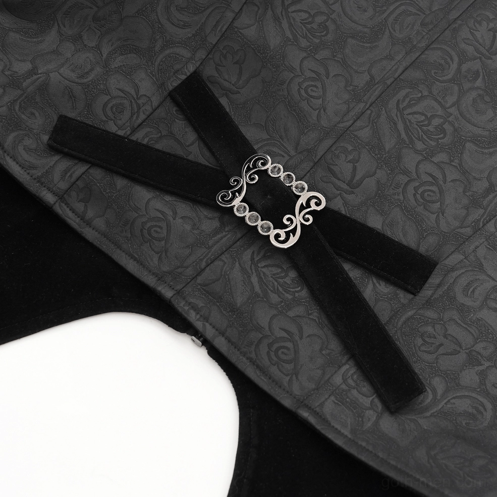 Gothic waistcoat layered styling with alternative fashion accessories and band tee