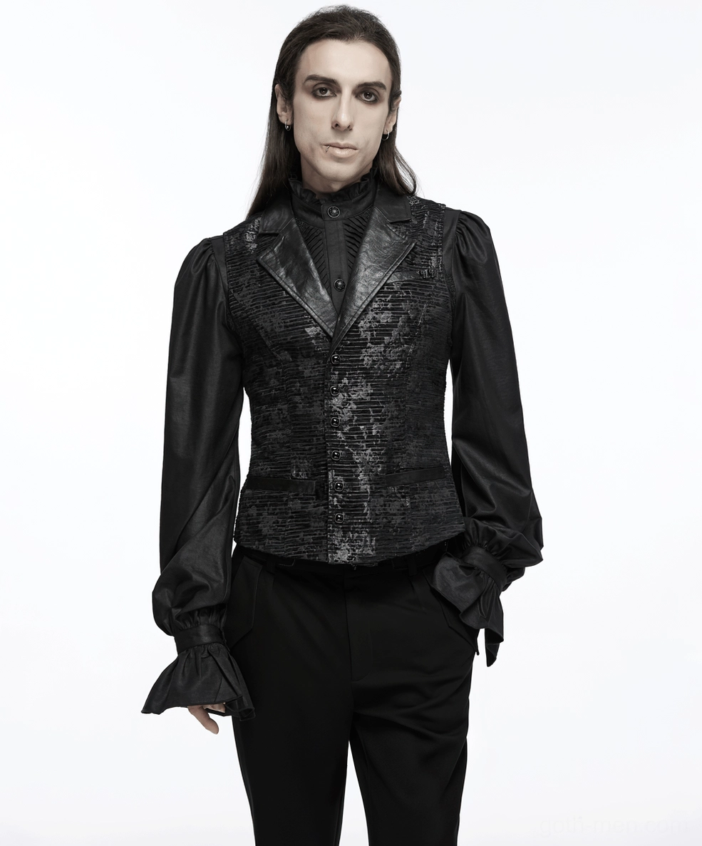 Styled look of black gothic waistcoat worn with complementary gothic fashion pieces for alternative outfit inspiration