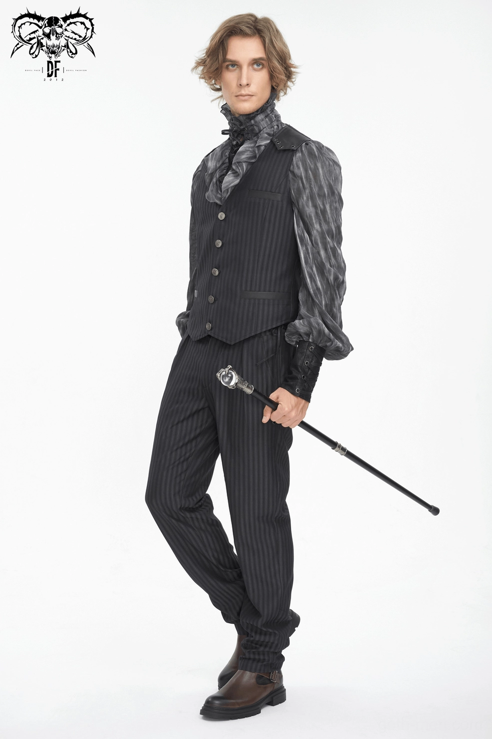 Black gothic pinstripe waistcoat care instructions and maintenance guide