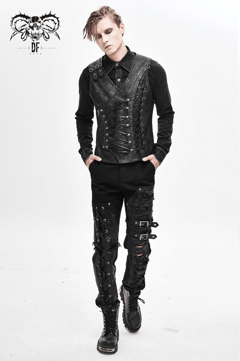 Gothic leather waistcoat care and maintenance guide with cleaning and storage instructions