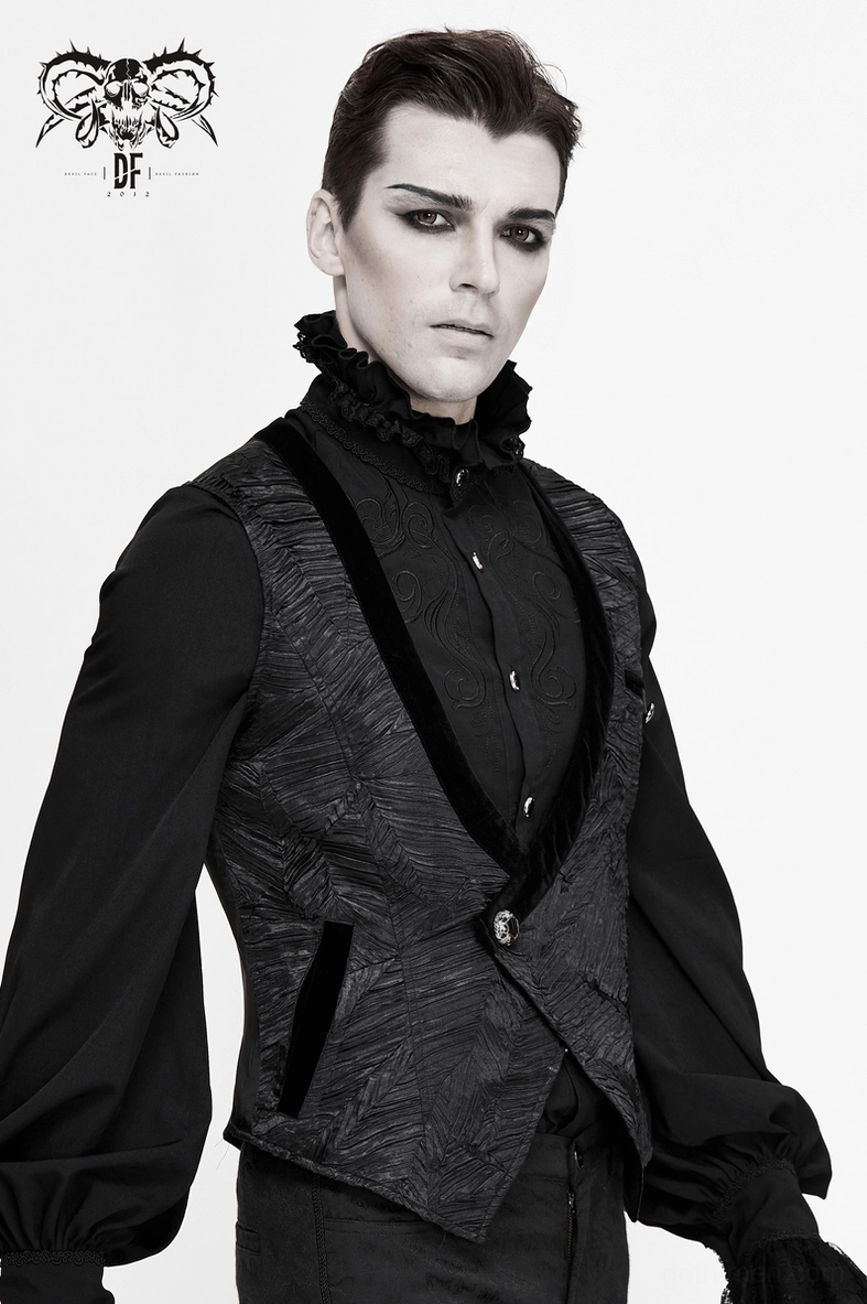 Gothic waistcoat worn with dress shirt and accessories for refined alternative gentleman aesthetic