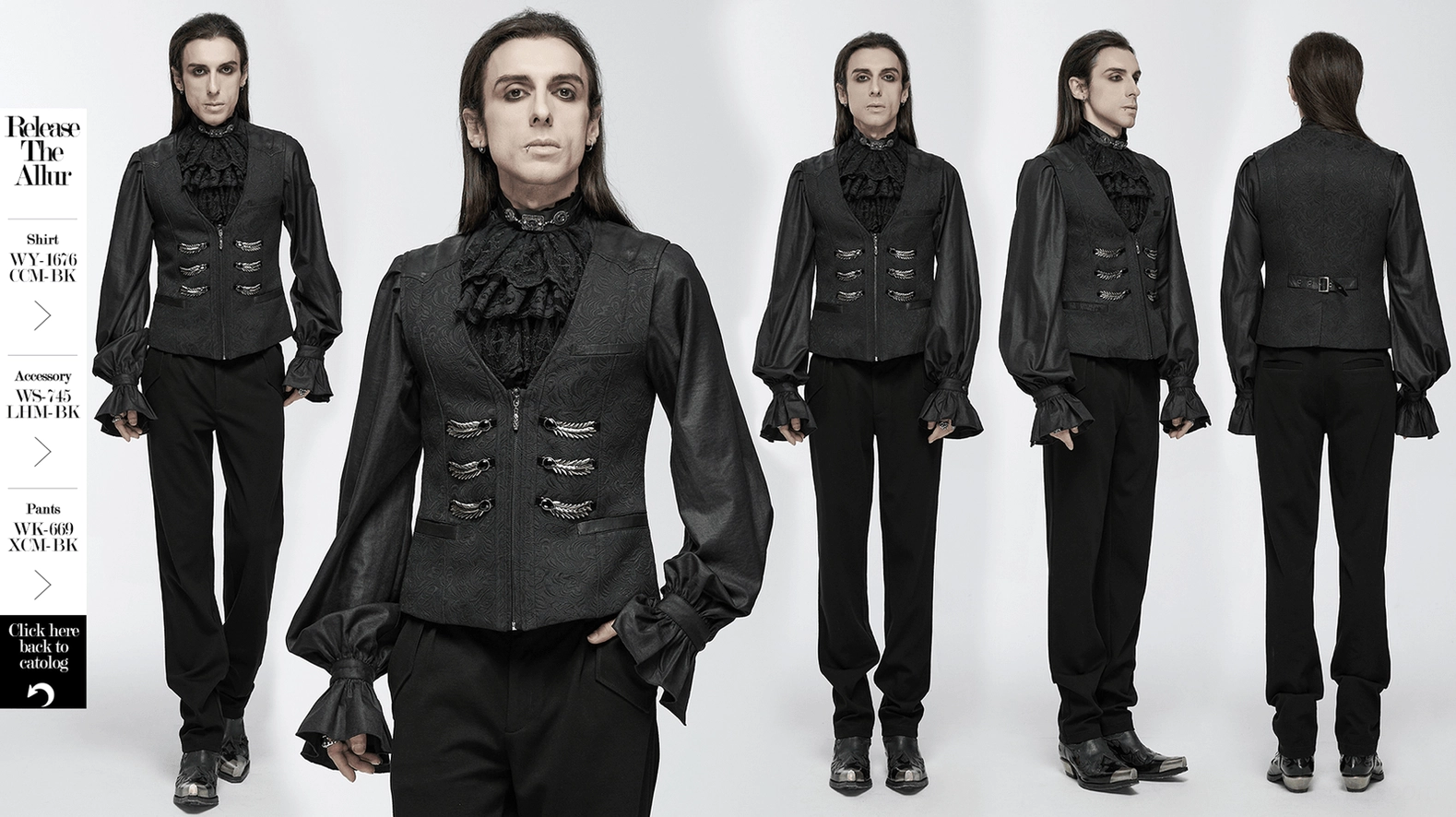 Black gothic waistcoat fabric care and maintenance instructions for preserving jacquard pattern and metal hardware longevity