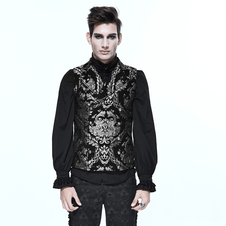Gothic waistcoat embossed filigree pattern intricate scrollwork details