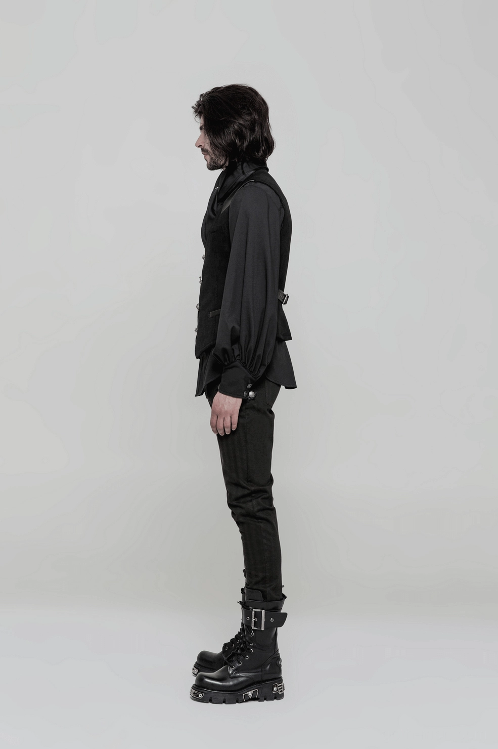 Gothic waistcoat product shot highlighting antique hardware and structured silhouette