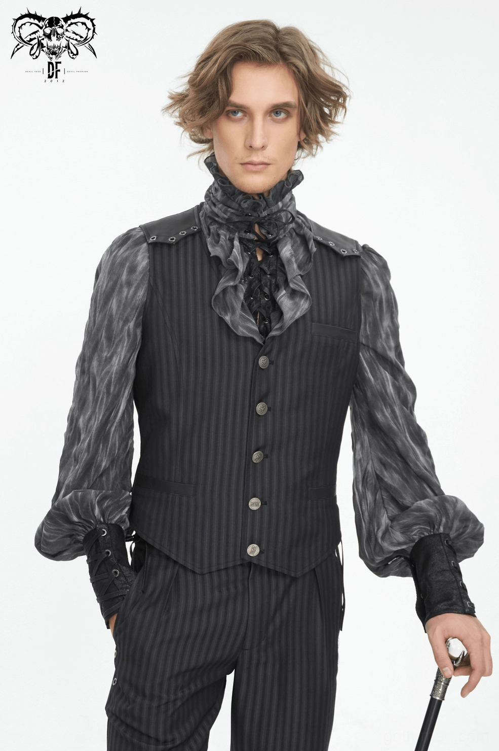 Black gothic waistcoat size chart and measurement guide for proper fitting