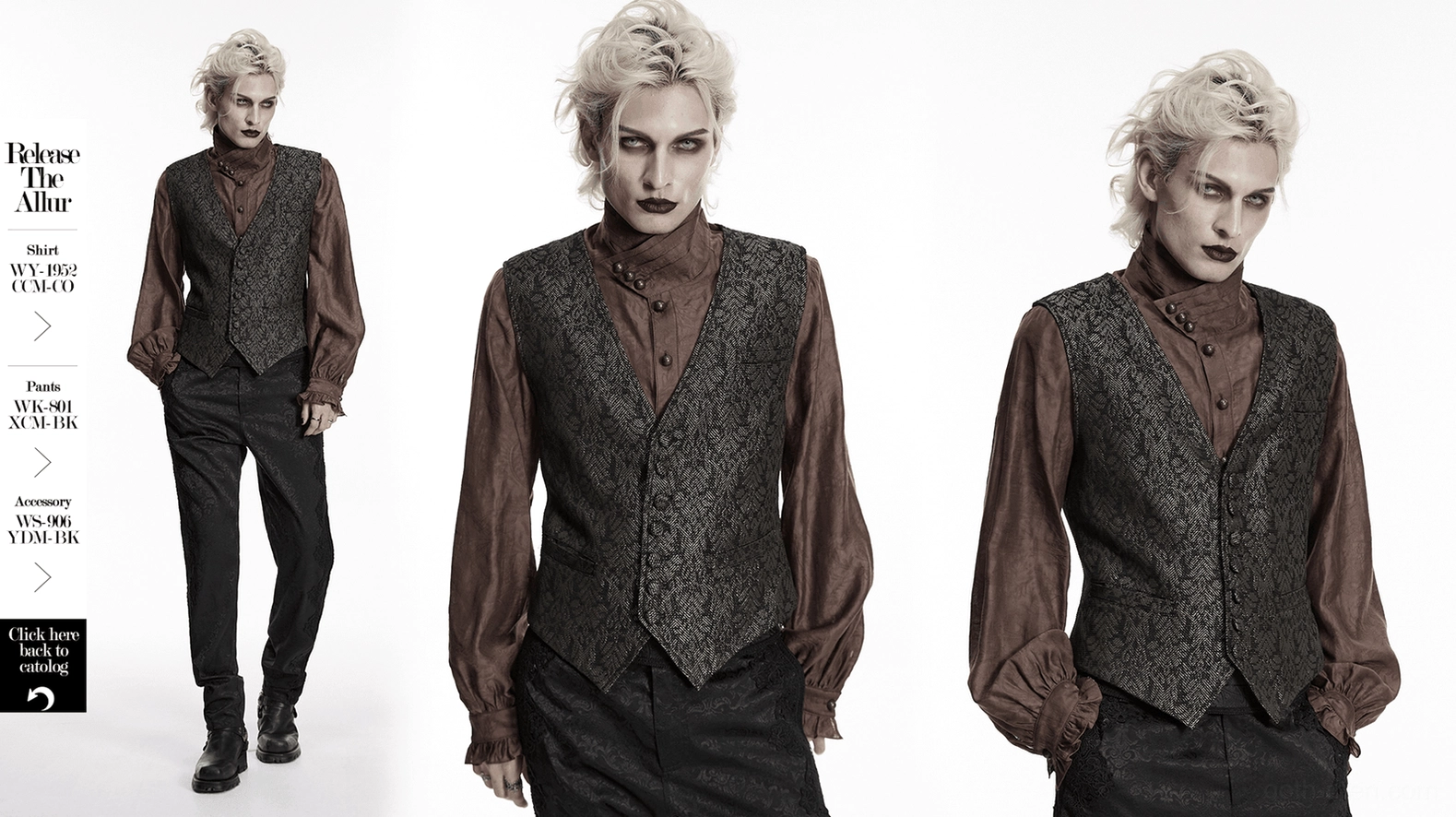 Waistcoat fit demonstration: slim-fitting coffee jacquard vest with precise tailored lines