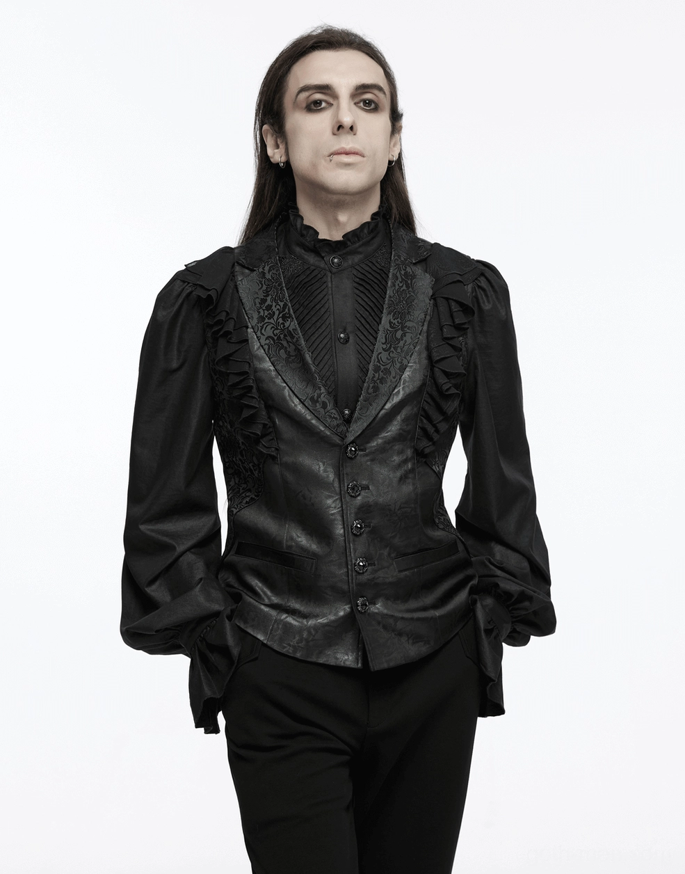 Victorian gothic waistcoat product specifications and material composition details - care and maintenance guide