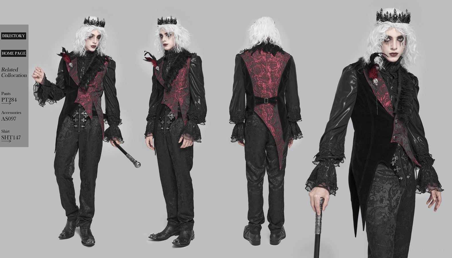 Final styled view of gothic waistcoat with coordinating accessories and complete alternative fashion presentation