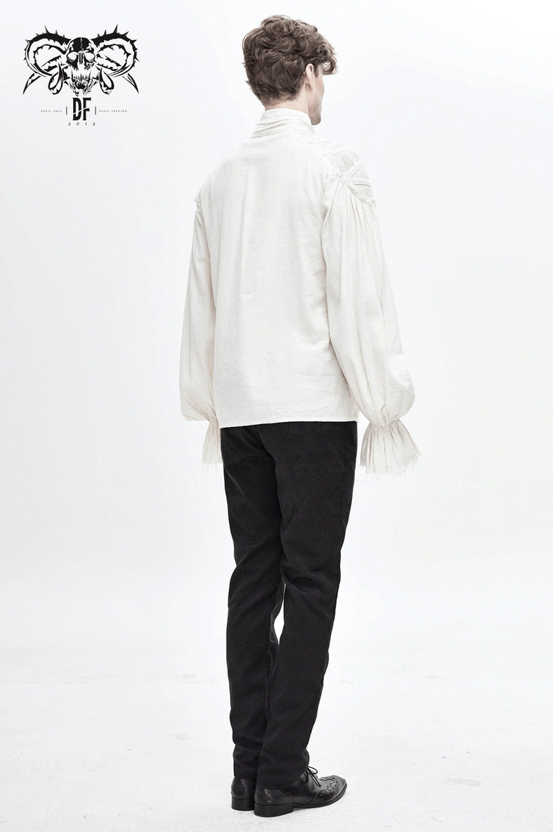 Gothic white shirt flat lay detail showing overall garment construction and proportions
