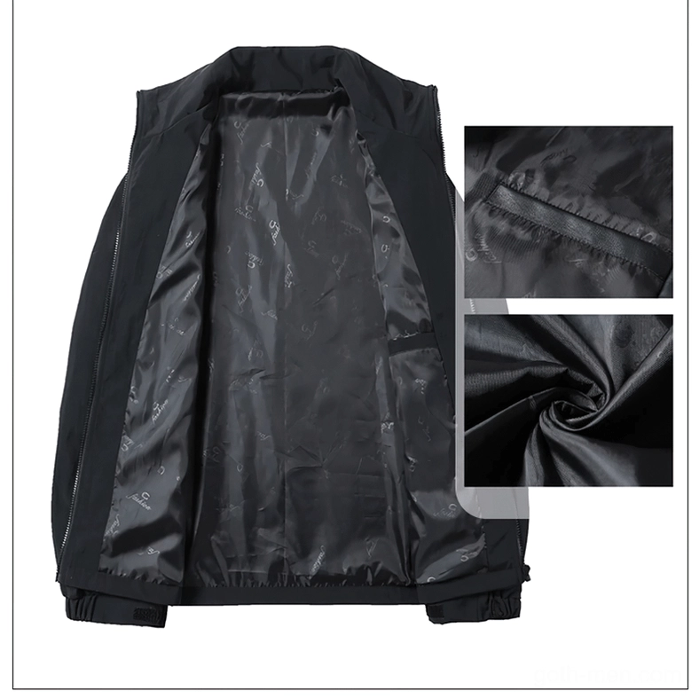 Gothic windbreaker jacket interior lining, smooth nylon fabric, premium quality construction details