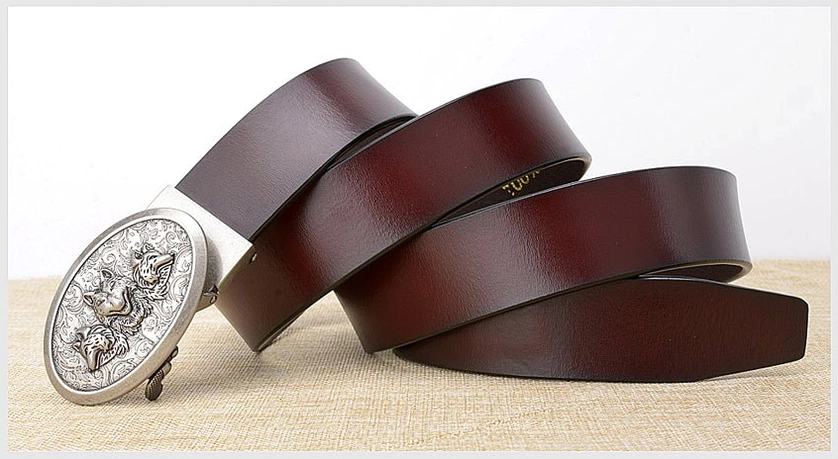 Cowhide leather gothic belt texture and patina details, showing genuine material quality and aging characteristics