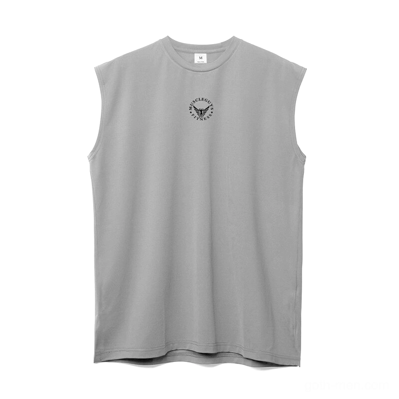 Grey gothic mesh tank top flat lay front view sleeveless design showcase