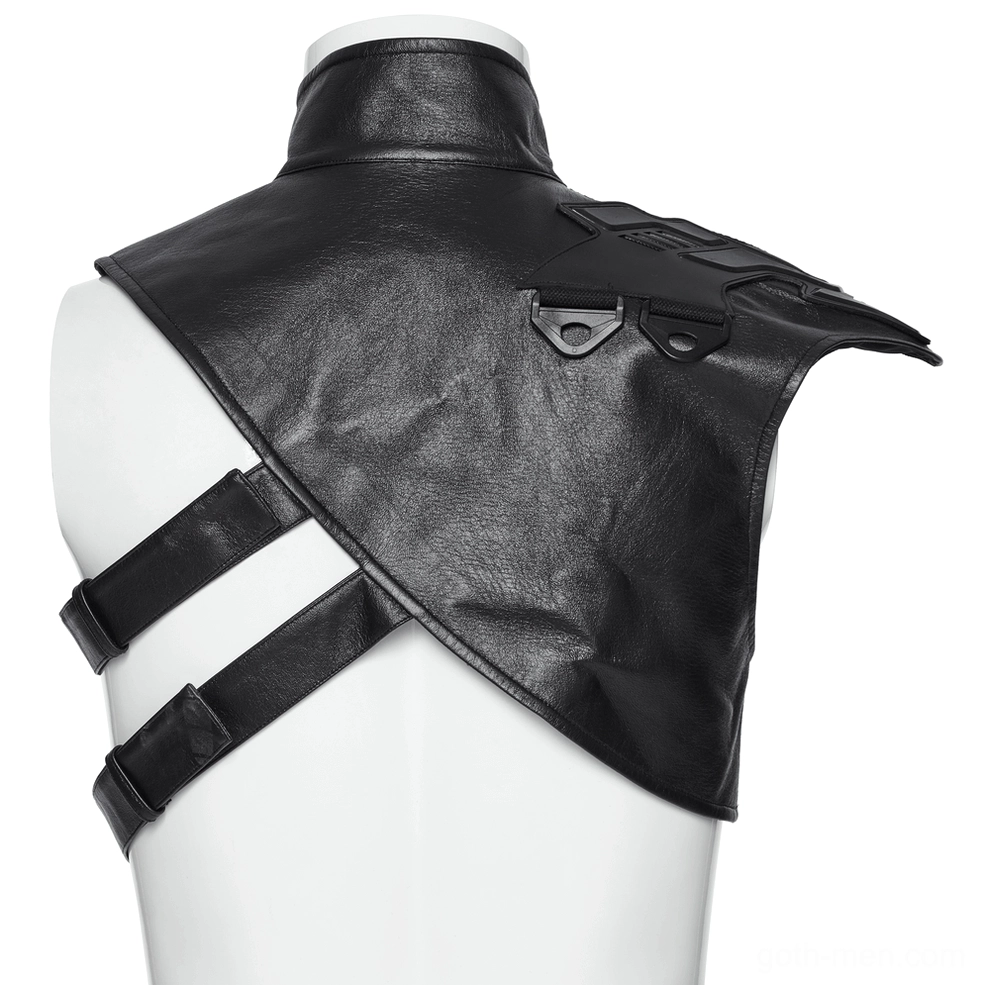 Rear three-quarter view of tactical shoulder harness showing single shoulder coverage and dual back fixing straps