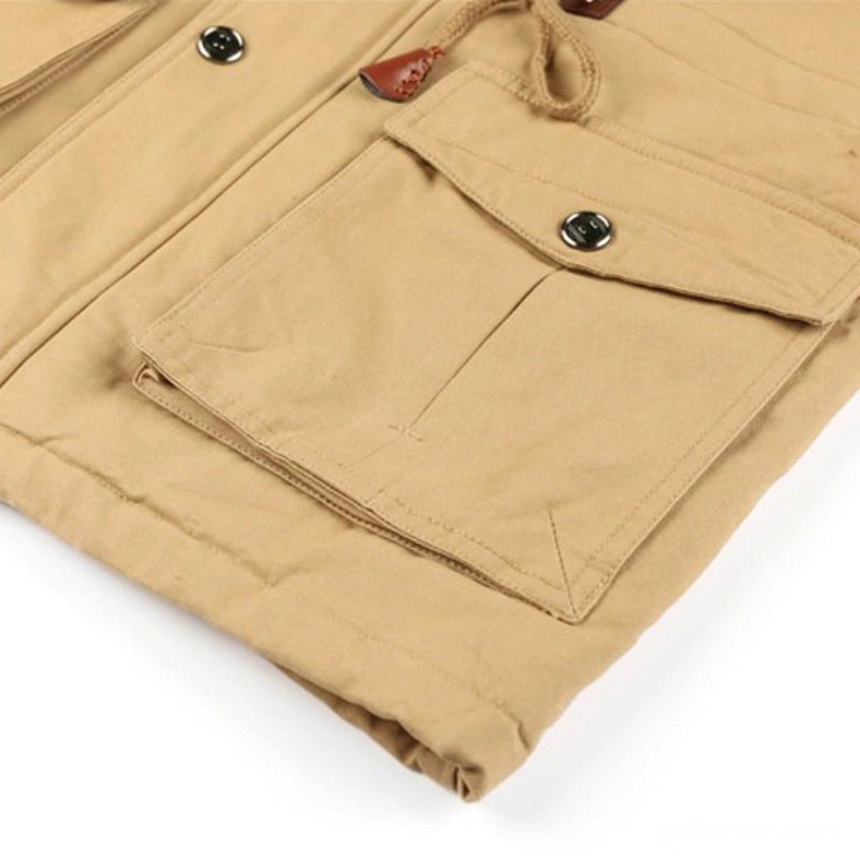Hooded military-style gothic jacket with toggle fasteners and cargo pocket system detail