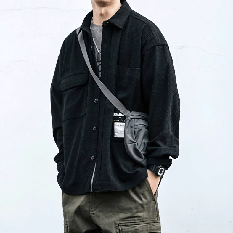 Light khaki gothic waffle plaid shirt layering style - goth alternative fashion outfit inspiration