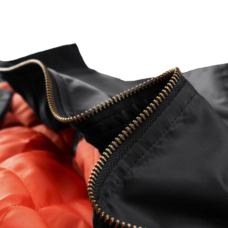 MA-1 bomber jacket back view showing overall silhouette and construction - dark aesthetic military bomber