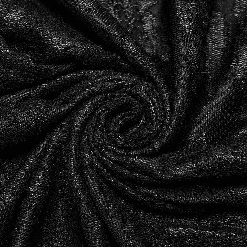 Men's black distressed eyelet tank top alternative fashion styling - gothic sleeveless piece worn detail