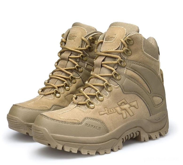 Men's dark tactical military boots perfect for goth fashion industrial music venue aesthetic