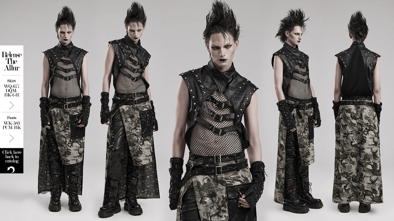 Men's gothic tank top with rivets and buckles - sleeveless alternative fashion piece