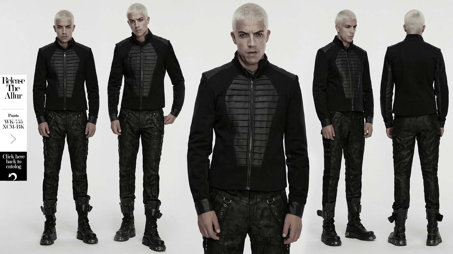 Alternative fashion military gothic jacket featuring coffin motif and professional tailoring details