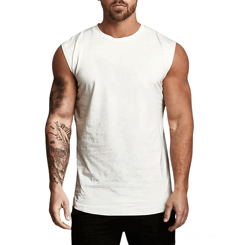 Off-white minimalist gothic tank top men's sleeveless, layering piece front view