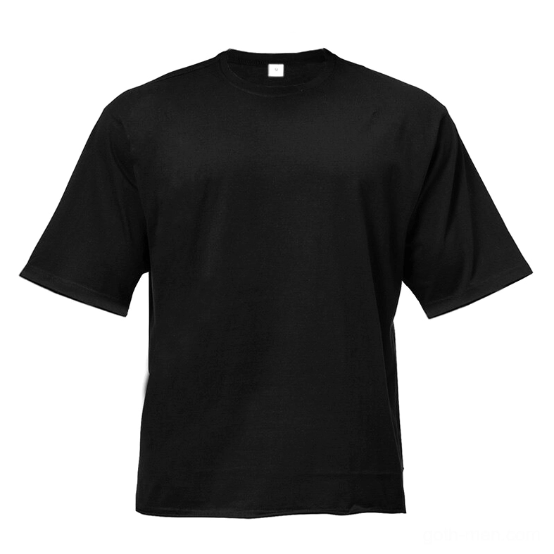 Black oversized gothic crew neck t-shirt displayed on mannequin, front view showcase