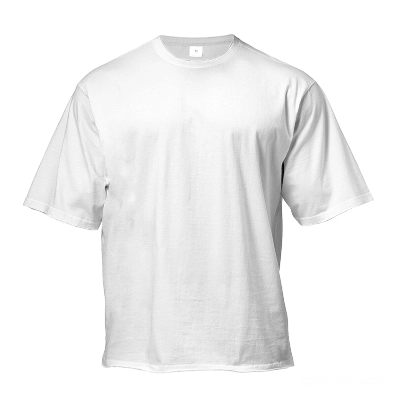 Oversized gothic crew neck t-shirt size and fit comparison, dropped shoulder detail
