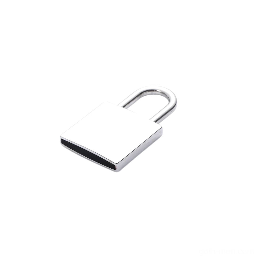 Double layer padlock chain necklace with 40cm base plus 7cm extension, paperclip chains flat lay measurement view