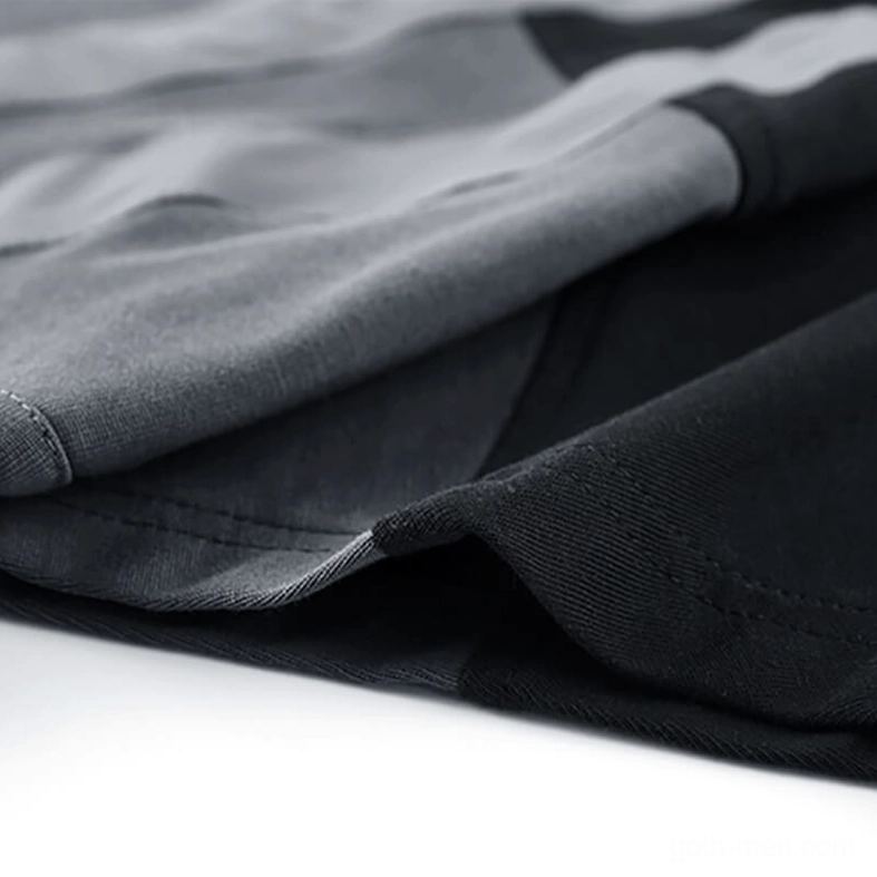 Color block splicing and fabric texture detail showing soft knit broadcloth material