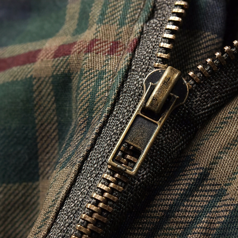 Side profile view of men's plaid cargo shorts showing fit, pocket placement and silhouette
