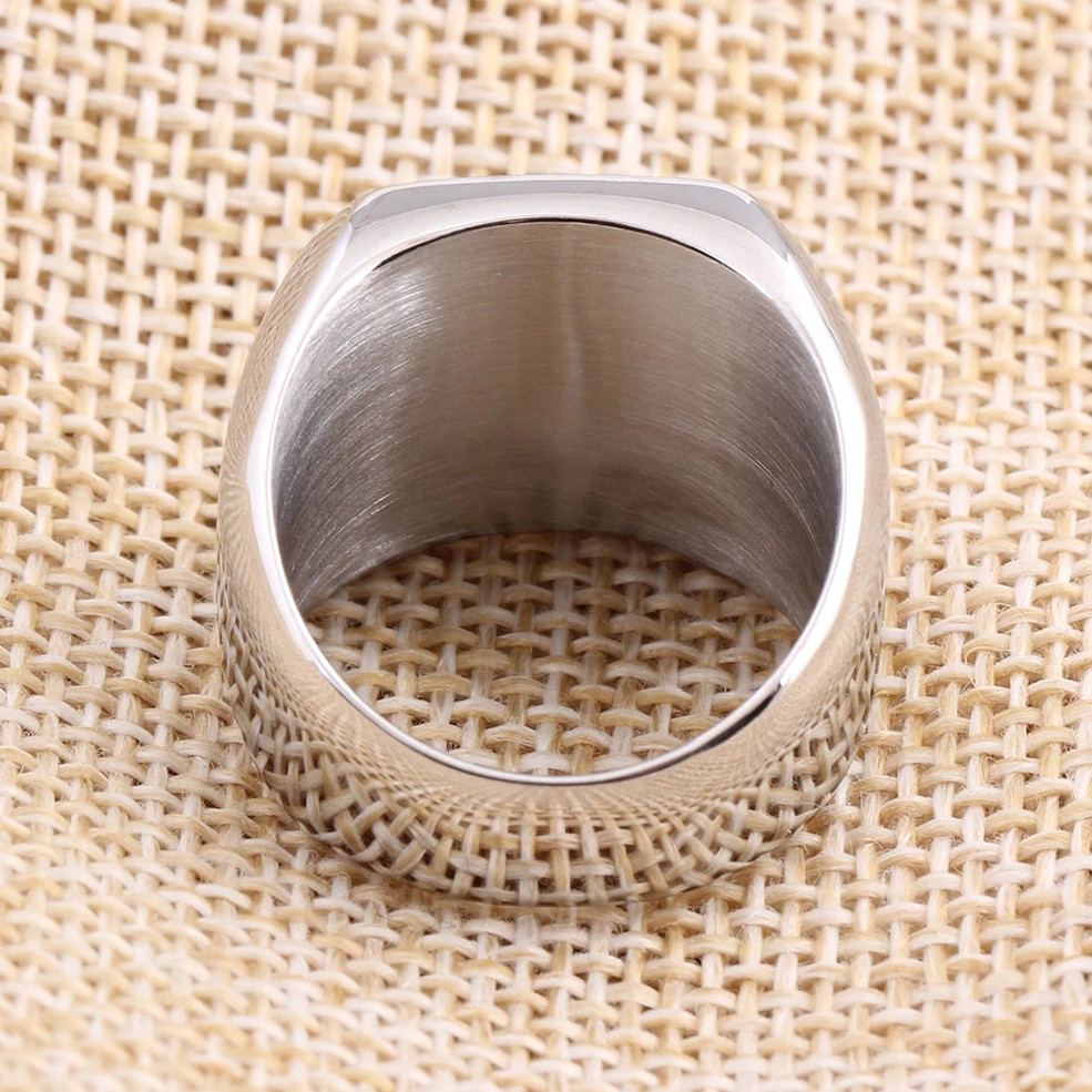 Silver Masonic signet ring band design showcasing geometric gothic aesthetic and Freemasonry craftsmanship