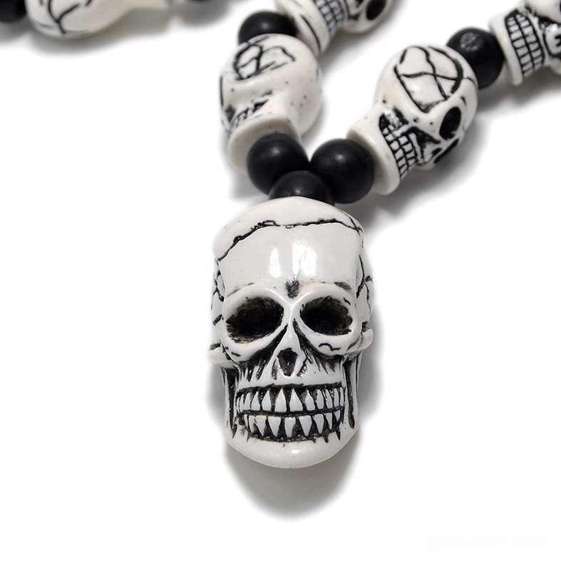 Multiple gothic skull necklace variants comparison different color shades