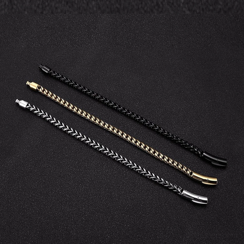 Stainless steel gothic bracelet - premium dark elegance chain jewelry for goth subculture