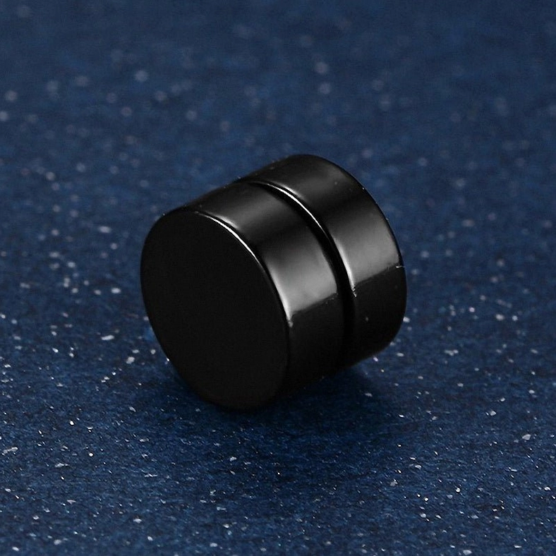 Surgical grade stainless steel magnetic stud earrings showing hypoallergenic properties