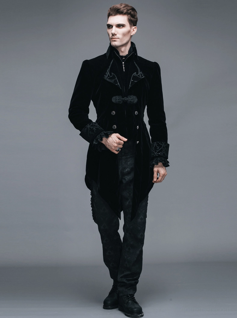 Steampunk tailcoat with complementary gothic alternative fashion pieces and styling inspiration