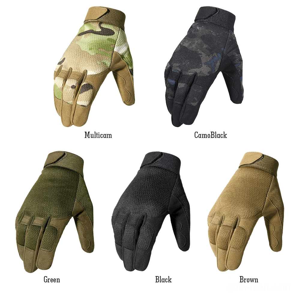 Complete collection of five tactical glove styles in assorted gothic color options