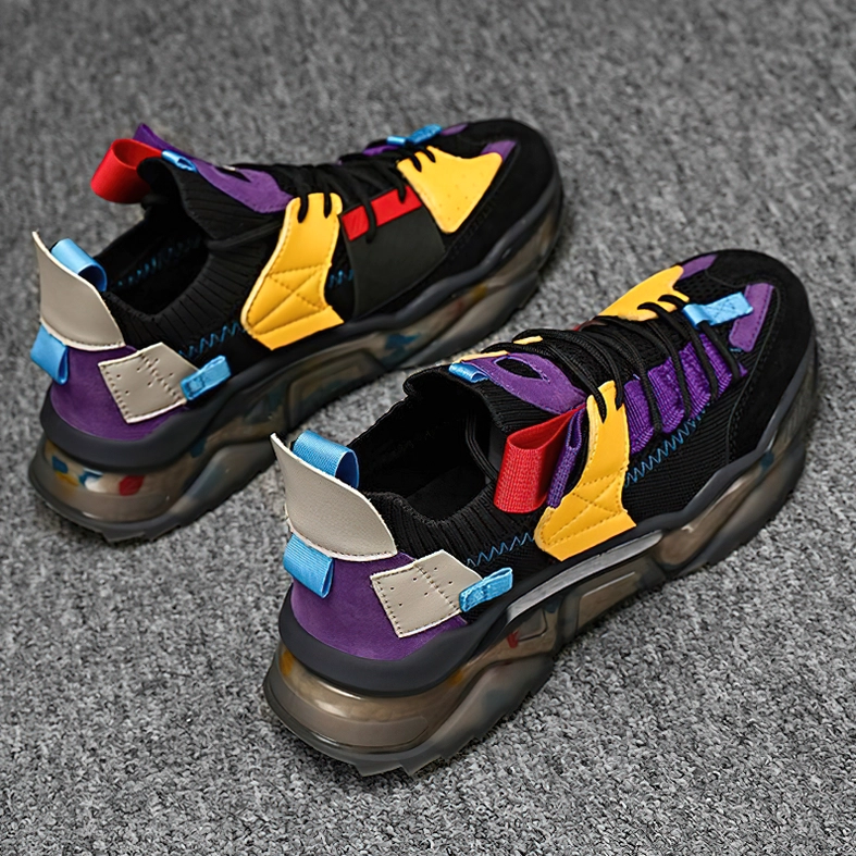 Unisex dark gothic platform sneaker lightweight construction with mesh breathable materials