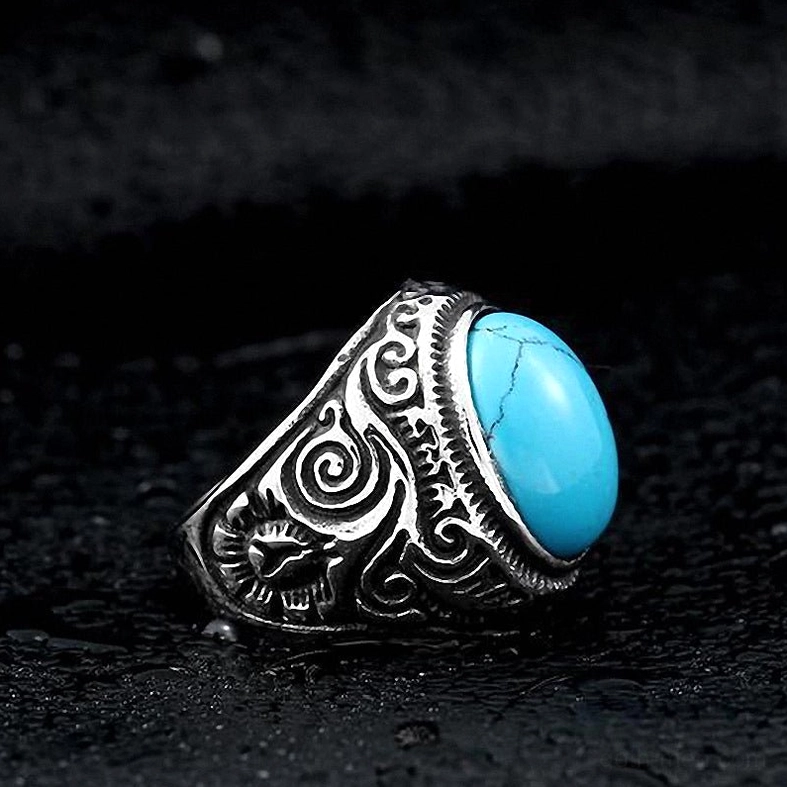 Vintage gothic ring with ornamental band, dark romantic jewelry style, embossed details