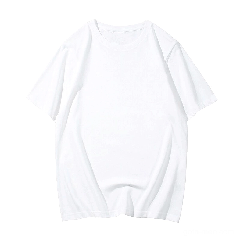 Plain white solid oversized cotton casual t-shirt, minimalist goth style without print