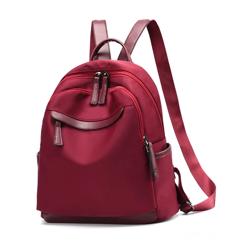Wine red burgundy gothic backpack solid color leather details front display